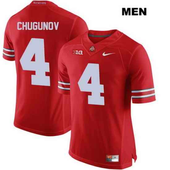 Chris Chugunov Ohio State Buckeyes Authentic Stitched Mens  4 Nike Red College Football Jersey Jersey